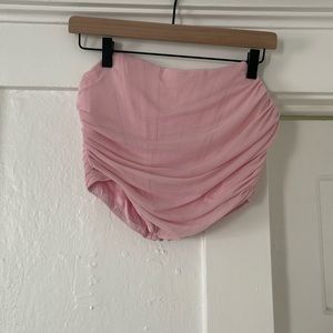 Light Pink Zip Up Crop Corset Top